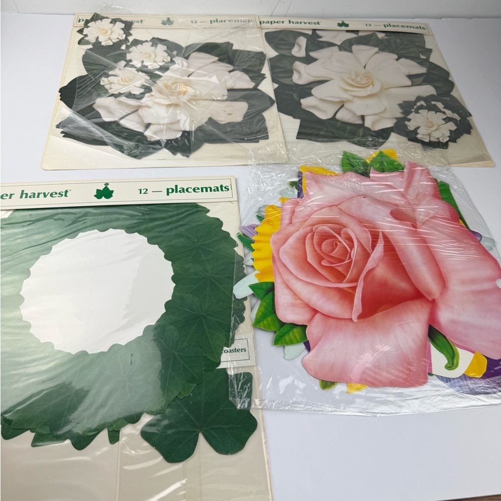 VTG Paper Harvest Placemats and Coasters QVC Floral